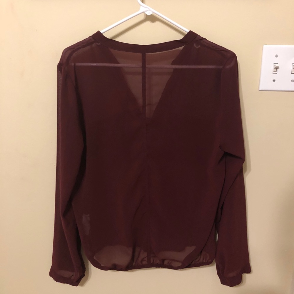 Maroon sheer blouse - Picture 2 of 3
